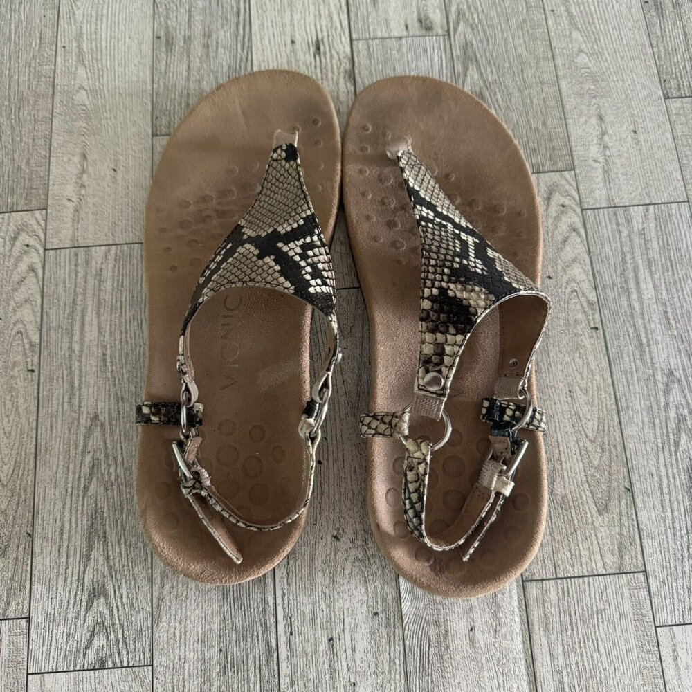 Vionic Kirra Snake Print Thong Backstrap Sandals … - image 5